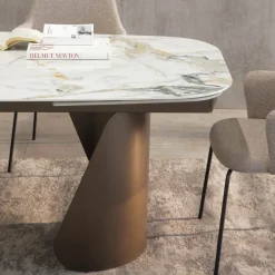 Viadurini Living Ausziehbare Esstische-Ausziehbarer Tisch 300 cm aus Metall und gesinterter Steinplatte - Taviria