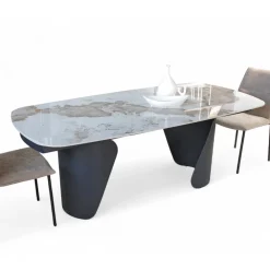 Viadurini Living Ausziehbare Esstische-Ausziehbarer Tisch 300 cm aus Metall und gesinterter Steinplatte - Taviria