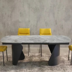 Viadurini Living Ausziehbare Esstische-Ausziehbarer Tisch 300 cm aus Metall und gesinterter Steinplatte - Taviria