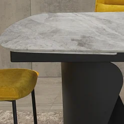 Viadurini Living Ausziehbare Esstische-Ausziehbarer Tisch 300 cm aus Metall und gesinterter Steinplatte - Taviria