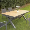 Viadurini in the Garden Gartentische Aus Aluminium|Ausziehbare Gartentische-Ausziehbarer Tisch 263 cm aus Aluminium und massivem Teakholz - Lilia