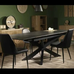 Viadurini Living Ausziehbare Esstische-Ausziehbarer Tisch 260 cm aus Metall und synthetischem Stein - Unterwasser