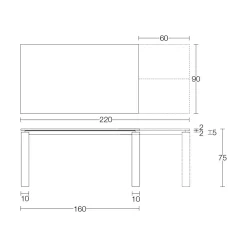 Viadurini Living Ausziehbare Esstische-Ausziehbarer Tisch 310 cm mit Laminatplatte und Metallgestell - Spilla