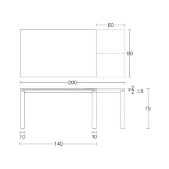 Viadurini Living Ausziehbare Esstische-Ausziehbarer Tisch 310 cm mit Laminatplatte und Metallgestell - Spilla