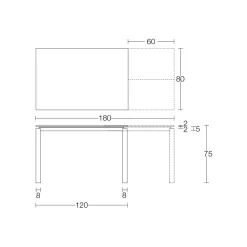 Viadurini Living Ausziehbare Esstische-Ausziehbarer Tisch 310 cm mit Laminatplatte und Metallgestell - Spilla