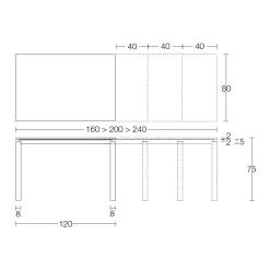 Viadurini Living Ausziehbare Esstische-Ausziehbarer Tisch 310 cm mit Laminatplatte und Metallgestell - Spilla