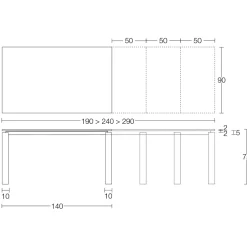 Viadurini Living Ausziehbare Esstische-Ausziehbarer Tisch 310 cm mit Laminatplatte und Metallgestell - Spilla