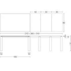 Viadurini Living Ausziehbare Esstische-Ausziehbarer Tisch 310 cm mit Laminatplatte und Metallgestell - Spilla