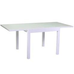 Viadurini in the Garden Gartentische Aus Aluminium|Ausziehbare Gartentische-Ausziehbarer Tisch 180 cm oder 220 cm mit gehärteter Glasplatte - Cartellina