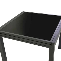 Viadurini in the Garden Gartentische Aus Aluminium|Ausziehbare Gartentische-Ausziehbarer Tisch 180 cm oder 220 cm mit gehärteter Glasplatte - Cartellina