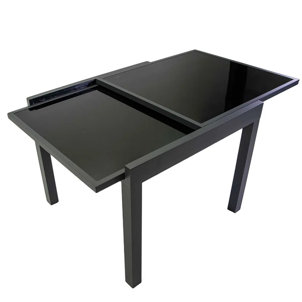 Viadurini in the Garden Gartentische Aus Aluminium|Ausziehbare Gartentische-Ausziehbarer Tisch 180 cm oder 220 cm mit gehärteter Glasplatte - Cartellina