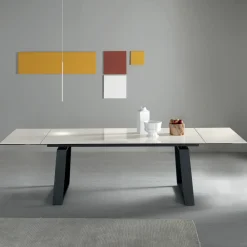 Viadurini Living Ausziehbare Esstische-Ausziehbarer Tisch 3 m Glänzende Keramikplatte Metallbeine - Papusca