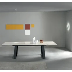 Viadurini Living Ausziehbare Esstische-Ausziehbarer Tisch 3 m Glänzende Keramikplatte Metallbeine - Papusca