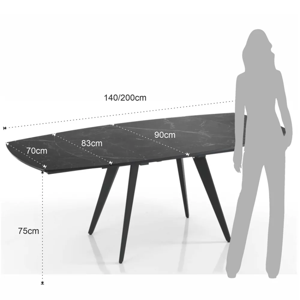 Viadurini Living Ausziehbare Esstische-Ausziehbarer Tisch auf 200 cm mit drehbarer Öffnung – Butego