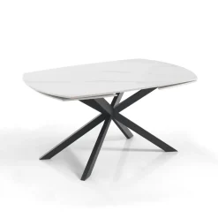 Viadurini Living Ausziehbare Esstische-Ausziehbarer Tisch auf 200 cm schwarzem Stahlgestell – Torio