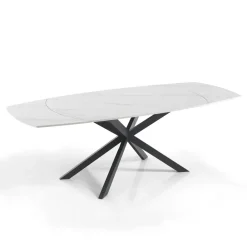 Viadurini Living Ausziehbare Esstische-Ausziehbarer Tisch auf 200 cm schwarzem Stahlgestell – Torio