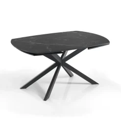 Viadurini Living Ausziehbare Esstische-Ausziehbarer Tisch auf 200 cm schwarzem Stahlgestell – Torio