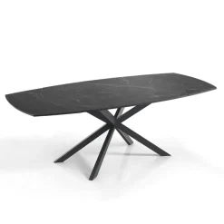 Viadurini Living Ausziehbare Esstische-Ausziehbarer Tisch auf 200 cm schwarzem Stahlgestell – Torio