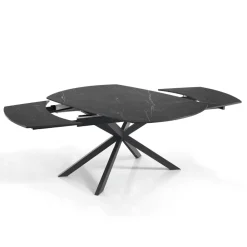 Viadurini Living Ausziehbare Esstische-Ausziehbarer Tisch auf 200 cm schwarzem Stahlgestell – Torio