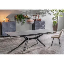 Viadurini Living Ausziehbare Esstische-Ausziehbarer Tisch auf 240 cm aus Keramik und Metall – Bouquet