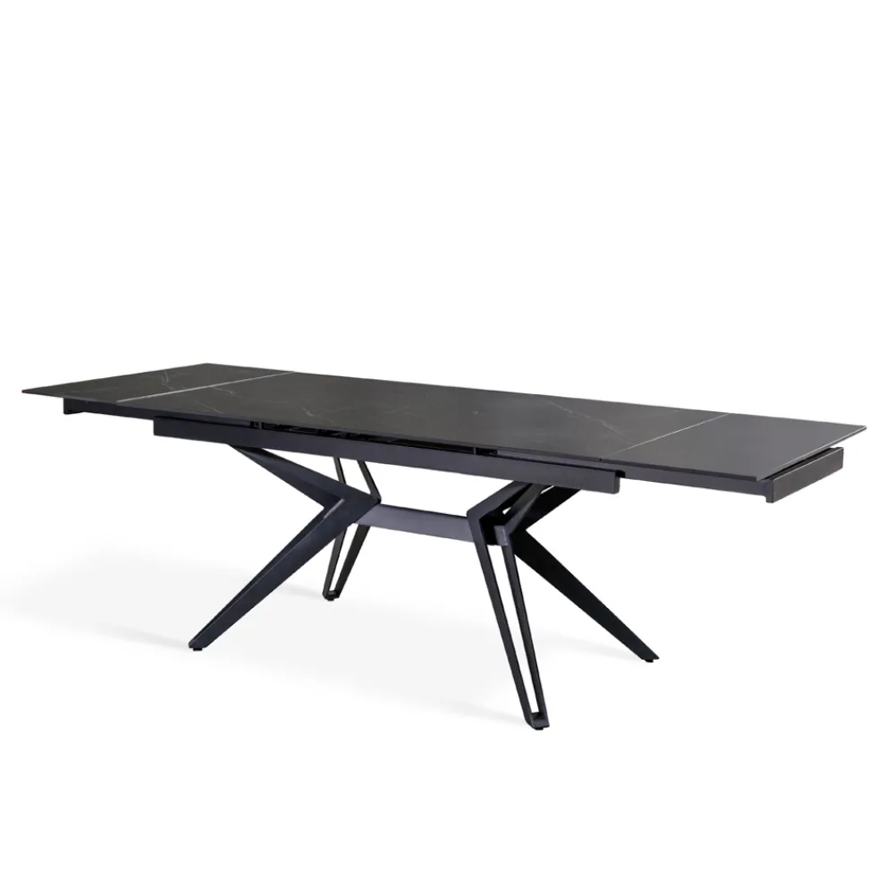 Viadurini Living Ausziehbare Esstische-Ausziehbarer Tisch auf 240 cm aus Keramik und Metall – Bouquet