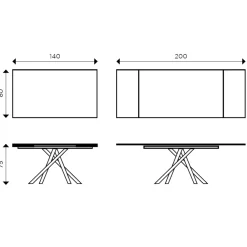 Viadurini Living Ausziehbare Esstische-Ausziehbarer Tisch auf 200 cm aus Keramik mit Marmoreffekt – Aisha