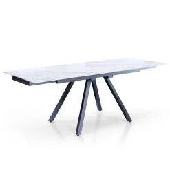 Viadurini Living Ausziehbare Esstische-Ausziehbarer Tisch auf 210 cm aus grauem Stahl und Keramik – Canario