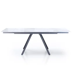 Viadurini Living Ausziehbare Esstische-Ausziehbarer Tisch auf 210 cm aus grauem Stahl und Keramik – Canario