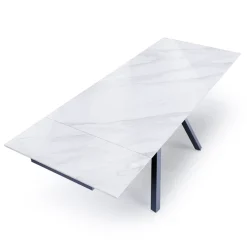 Viadurini Living Ausziehbare Esstische-Ausziehbarer Tisch auf 210 cm aus grauem Stahl und Keramik – Canario