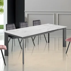Viadurini Living Ausziehbare Esstische-Ausziehbarer Tisch auf 220 cm aus Keramik mit Marmoroberfläche – Berice