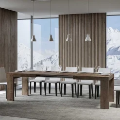 Viadurini Living Ausziehbare Esstische-Ausziehbarer Tisch auf 440 cm aus Mikropartikeln aus Holz, hergestellt in Italien – Baum