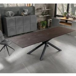 Viadurini Living Ausziehbare Esstische-Ausziehbarer Tisch auf 270 cm mit HPL-Platte und Aluminium-Untergestell – Suchen