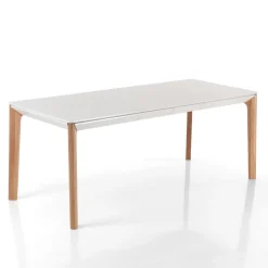 Viadurini Living Ausziehbare Esstische-Ausziehbarer Tisch auf 180 cm mit Beinen aus massiver Eiche und rutheniumfarbenem Holz