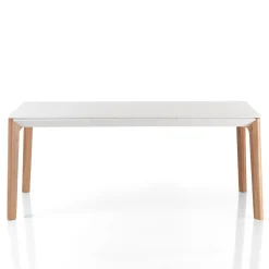 Viadurini Living Ausziehbare Esstische-Ausziehbarer Tisch auf 180 cm mit Beinen aus massiver Eiche und rutheniumfarbenem Holz