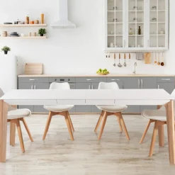 Viadurini Living Ausziehbare Esstische-Ausziehbarer Tisch auf 180 cm mit Beinen aus massiver Eiche und rutheniumfarbenem Holz