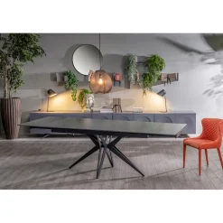 Viadurini Living Ausziehbare Esstische-Ausziehbarer Tisch auf 240 cm mit Keramik- und Metallgestell – Bouquet