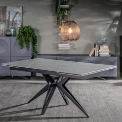 Viadurini Living Ausziehbare Esstische-Ausziehbarer Tisch auf 240 cm mit Keramik- und Metallgestell – Bouquet