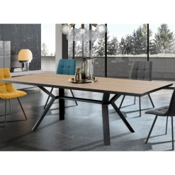 Viadurini Living Ausziehbare Esstische-Ausziehbarer Tisch auf 240 cm aus schwarzem Metall und MDF – Donzella