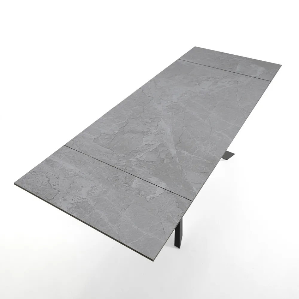 Viadurini Living Ausziehbare Esstische-Ausziehbarer Tisch auf 240 cm aus Keramik mit Marmor-Finish – Chlor