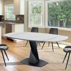 Viadurini Living Ausziehbare Esstische-Ausziehbarer Tisch auf 165 cm aus Metall und Keramik – Boccanera