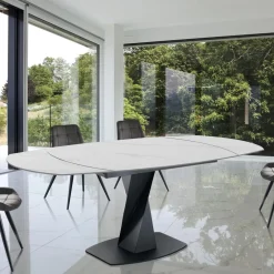 Viadurini Living Ausziehbare Esstische-Ausziehbarer Tisch auf 165 cm aus Metall und Keramik – Boccanera