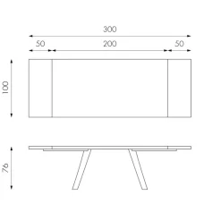 Viadurini Living Ausziehbare Esstische-Ausziehbarer Tisch auf 300 cm aus Eichenfurnier und Aluminiumbasis – Travis