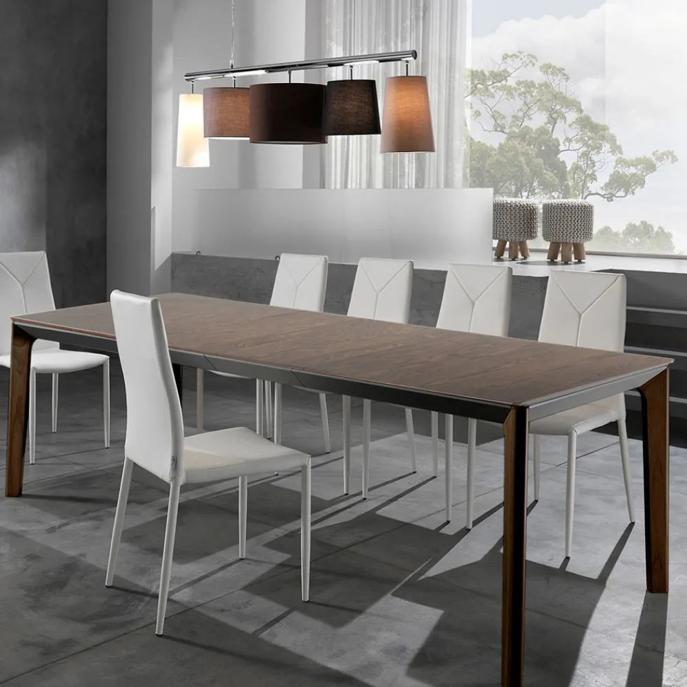 Viadurini Living Ausziehbare Esstische-Ausziehbarer Tisch auf 240 cm aus Holz mit Platte aus MDF – Ruthenium