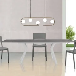 Viadurini Living Ausziehbare Esstische-Ausziehbarer Tisch auf 200 cm aus Keramik und Stahl – Belone