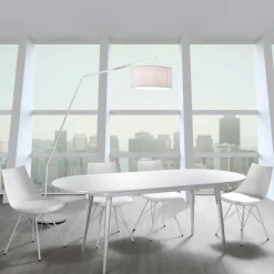 Viadurini Living Ausziehbare Esstische-Ausziehbarer Tisch auf 200 cm aus Metall und weißem MDF – Lobster