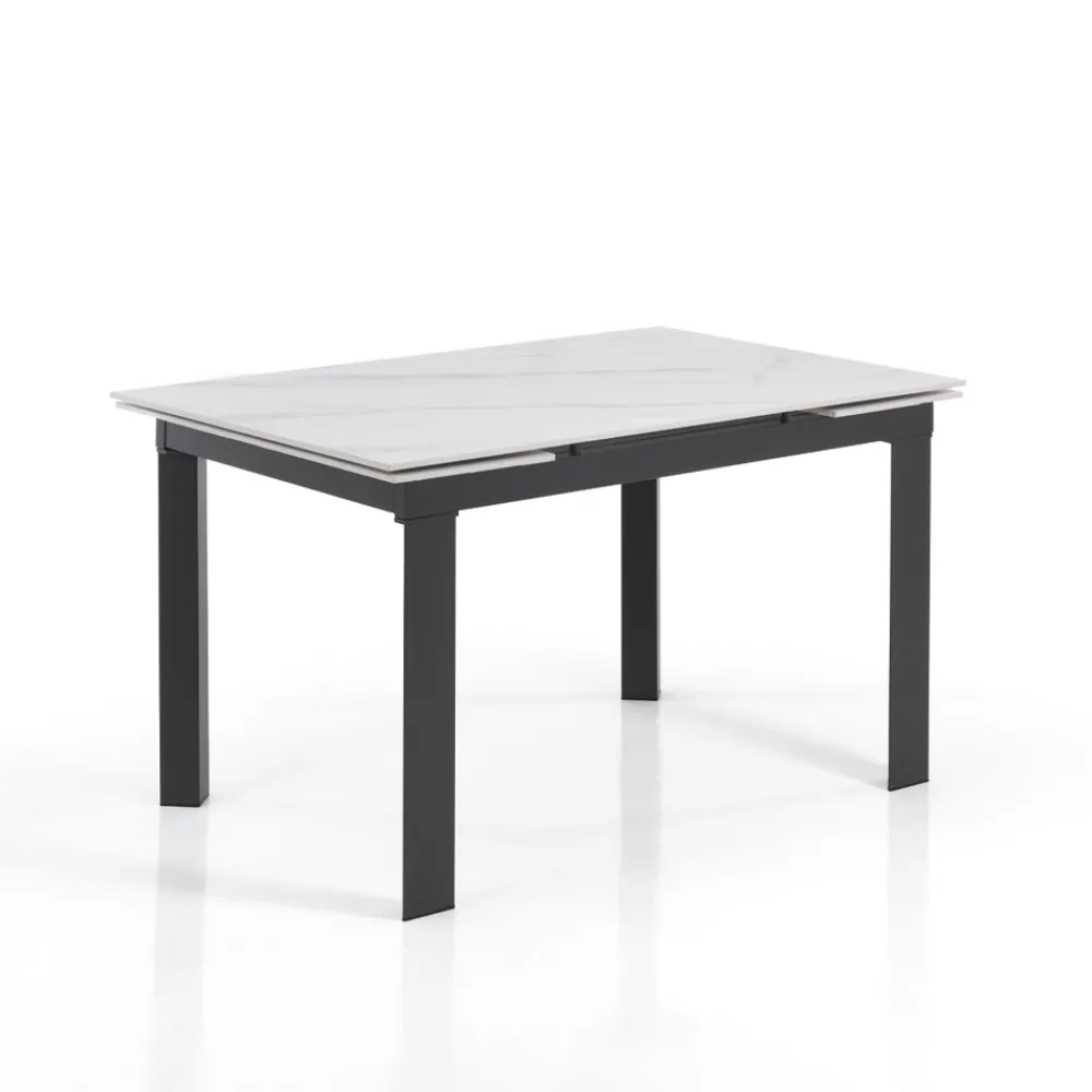 Viadurini Living Ausziehbare Esstische-Ausziehbarer Tisch auf 180 cm in weißem Marmor-Finish – Brotola