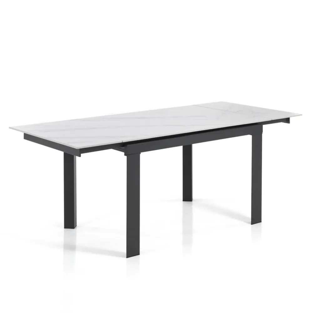 Viadurini Living Ausziehbare Esstische-Ausziehbarer Tisch auf 180 cm in weißem Marmor-Finish – Brotola