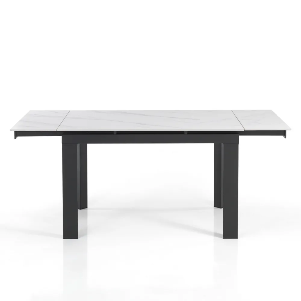 Viadurini Living Ausziehbare Esstische-Ausziehbarer Tisch auf 180 cm in weißem Marmor-Finish – Brotola