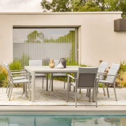 Viadurini in the Garden Gartentische Aus Aluminium|Ausziehbare Gartentische-Ausziehbarer Tisch auf 149 cm aus pulverbeschichtetem Aluminium – Need