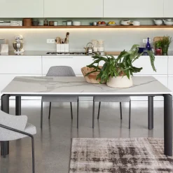 Viadurini Living Ausziehbare Esstische-Ausziehbarer Tisch auf 298 cm aus Keramik und Metall Made in Italy – Tulip